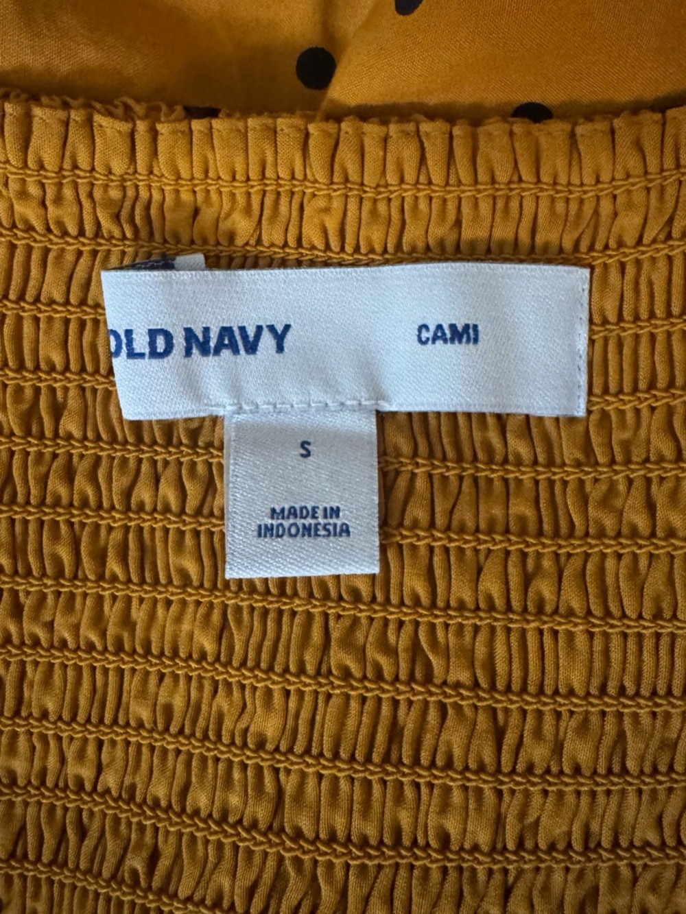 Old Navy Mustard Polka Dot Fit & Flare Cami Dress Size S Above Knee - Picture 8 of 8